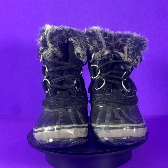 KHOMBU Girls Black Steel Shank Snow Boots Size 13 - Picture 2 of 10